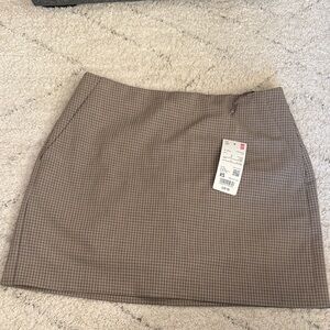 Uniqlo Brown Check Mini Skort with Pockets